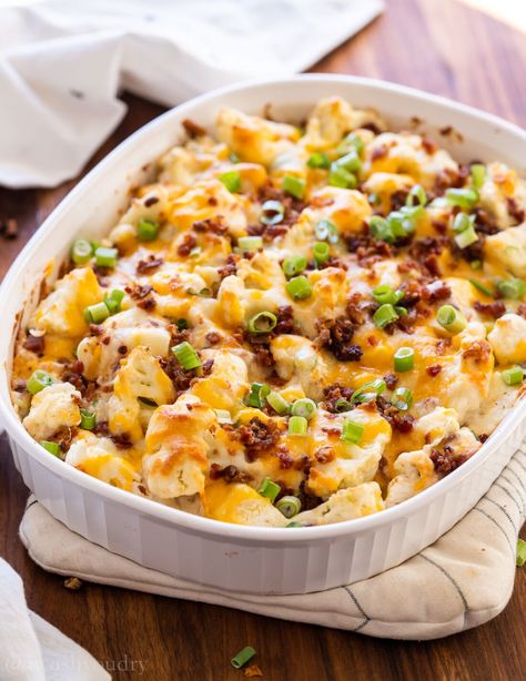 Cheesy Cauliflower Casserole, Broccoli Cauliflower Casserole, Cauliflower Casserole Recipes, Loaded Cauliflower Casserole, Vegetable Casserole Recipes, Loaded Cauliflower, Cheesy Cauliflower, Cauliflower Casserole, Vegetable Casserole