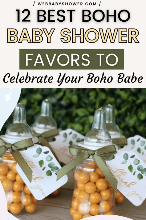 Are you looking to make your next baby shower unforgettable? Dive into our curated list of 12 stylish boho baby shower favor ideas that will leave everyone speechless. Let's celebrate your boho babe with unique and creative favors that will be cherished for years to come. Boho Favors Ideas, Baby Shower Party Favors For Guests, Baby Shower Favors Ideas, Easy Baby Shower Favors, Boho Baby Shower Favors, Baby Shower Party Favor Ideas, Boho Themed Baby Shower Ideas, Baby Shower Gifts For Guests Cheap Party Favors, Baby Shower Favors Woodland Theme