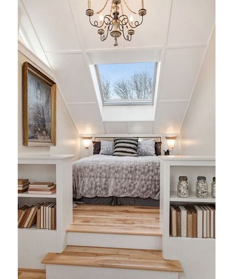 Large Skylight, Attic Bedrooms, Attic Spaces, Cottage Kitchens, Attic Bedroom, Attic Rooms, Primary Bedroom, Dream House Rooms, Tiny Bedroom