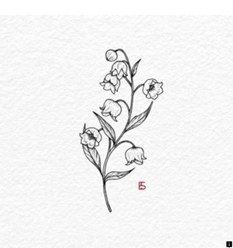 Lilly Of The Valley Tattoo Birth Flower, Lily Of The Valley Flowers, Birth Flower Tattoos, Tattoos Skull, Lily Tattoo, Dainty Tattoos, Subtle Tattoos, Sister Tattoos, Little Tattoos