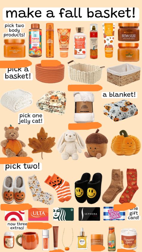 Remix to make a fall basket!! 🎃✨🍁🫶🏻🍂 #fall#remix#remixthisshuffle#fallaesthetic#preppy#aesthetic#cute#slay#trending#viral#fyppppppppppp Boo Basket Ideas For Best Friend, Fall Basket Ideas, Halloween Comics, Fall Basket, Halloween Sleepover, Fall Gift Baskets, Making A Gift Basket, Halloween Themed Gifts, Girly Christmas Gifts