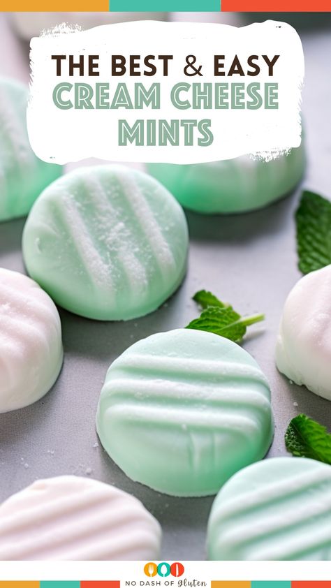 Create delightful Cream Cheese Mints with our easy recipe! Perfect for special occasions or a sweet treat at home. Smooth, sweet, and refreshingly minty. Customize with colors for any event. Dive into the recipe now and start making these irresistible mints today! Cream Cheese Butter Mints, Mint Patties Recipe, Misty Mints Recipe, Christmas Butter Mints, Freezing Cream Cheese, Cream Cheese Mint, Cream Cheese Mints Recipe, Elvis Cake, Wedding Mints