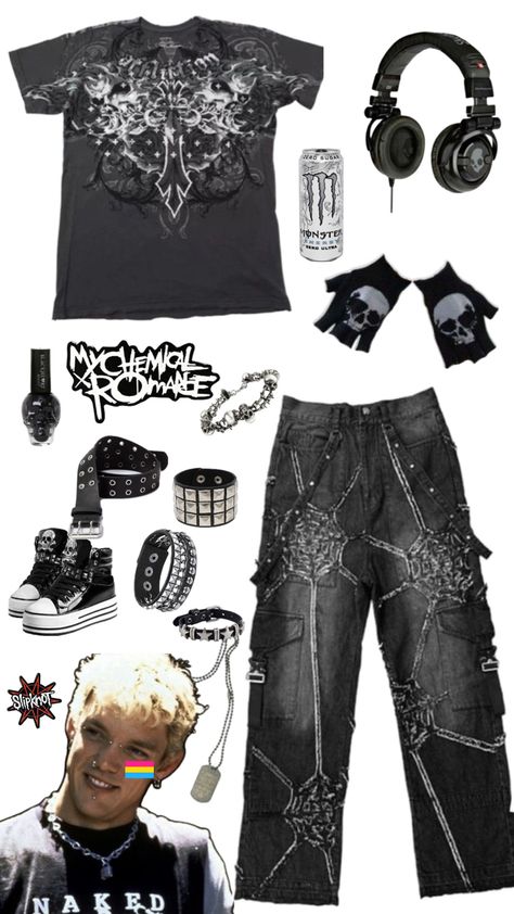 #emo #outfit #2000s Emo Boy Style, 2000s Boys Fashion, 2000s Alt Fashion, Emo Boy Outfit, Emo Outfit Ideas, Emo Outfit, Punk Style Outfits, Fashion 2000s, Outfits 2000s