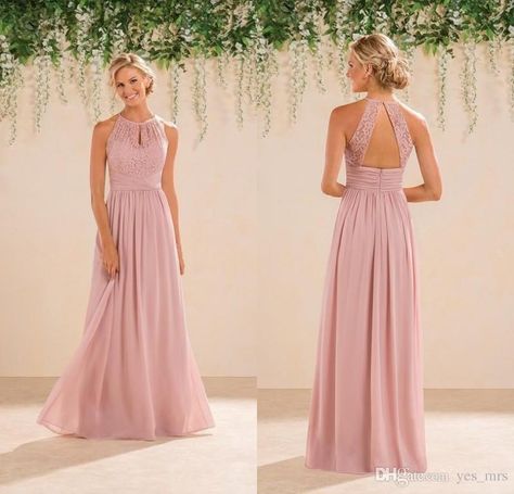 2016 New Dusky Pink Bridesmaid Dresses Cheap Jewel Neck Wedding Guest Wear Lace Chiffon Floor Length Open Back Party Maid Of Honor Gowns Chocolate Bridesmaid Dresses Claret Bridesmaid Dresses From Yes_mrs, $82.42| Dhgate.Com Wedding Gown Necklace, Dusky Pink Bridesmaid Dresses, Dusky Pink Bridesmaids, Chocolate Bridesmaid Dresses, Bridesmaid Dresses 2017, Blush Pink Bridesmaids, Blush Pink Bridesmaid Dresses, Blush Bridesmaid Dresses, Pink Bridesmaid Dresses