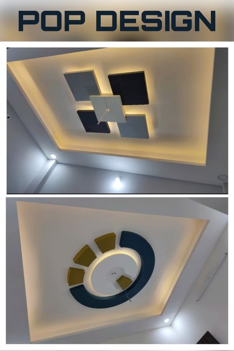 Formal Ceiling Design, Half False Ceiling Design, Room Roof Design Ceiling, Pop Selling Design Bedroom, Half Fall Ceiling Designs, For Selling Design Room, Celing Pop Design For Bedroom, Pop Design For Lobby Roof, Pop Design For Roof Simple Bedroom