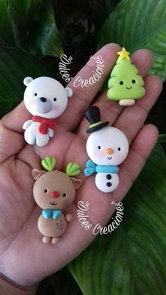 Fimo Kawaii, Kawaii Collection, Food Kawaii, Kids Clay, Polymer Clay Ornaments, Tanah Liat, Christmas Clay, Polymer Clay Christmas, Polymer Clay Diy