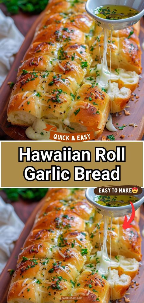 Ingredients:1 pack of 12 Hawaiian sweet rolls1/2 cup unsalted Hawaiian Roll Bread Recipes, Hawaiian Bread Garlic Bread, Hawaiin Rolls Cheesy Garlic Bread, Hawaiian Cheese Bread, Hawaiian Sweet Rolls Garlic Bread, Cheesy Lunch Ideas, Easy Bread Side Dishes, Garlic Cheese Hawaiian Rolls, Cheesy Hawaiian Rolls