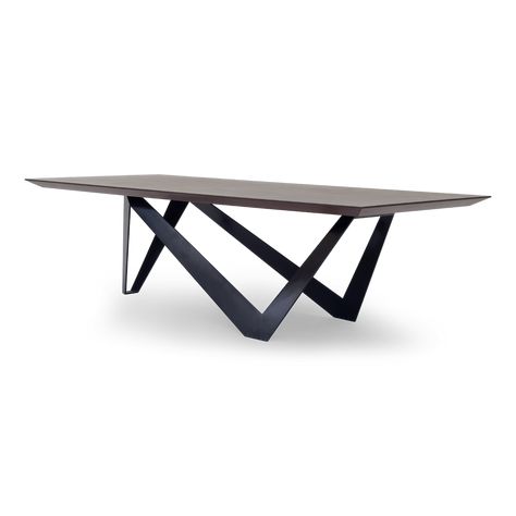 SANTIAGO I DINING TABLE - Dining Tables - CHRISTOPHER GUY - Metal - Wood | MOM Modern Classic Dining Room, Modern Classic Dining, Home Office Furniture Design, Luxury Dining Tables, Christopher Guy, Santiago Calatrava, Office Furniture Design, Luxury Dining, Steel Furniture