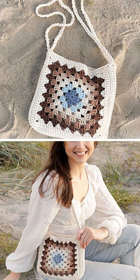 17 Crossbody Bags Free Crochet Patterns - Crossbody Granny Square Bag, Lined Granny Square Bag Pattern, Crochet Crossover Bag Free Pattern, Crochet Granny Square Crossbody Bag Pattern Free, Granny Square Crossbody Bag Free Pattern, Crochet Granny Square Phone Bag, Easy Crochet Handbag, Crochet Bag Template, 13 Square Crochet Bag