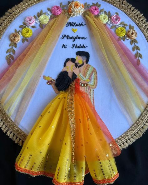 Haldi ceremony embroidery hoop 💖 🥳.. Memories your special day with handmade embroidery hoop 🌸💫 Customisation available .. For order DM us 💖... . . #haldiceremony #memorykeeping #embroideryhandmades #embroideryart #decohome Birthday Embroidery Hoop Ideas, Birthday Embroidery Hoop, Embroidery Hoop Ideas, Birthday Embroidery, Embroidery Hoop Art Diy, Patterns Flowers, Diy Embroidery Designs, Hand Embroidery Patterns Flowers, Hoop Embroidery