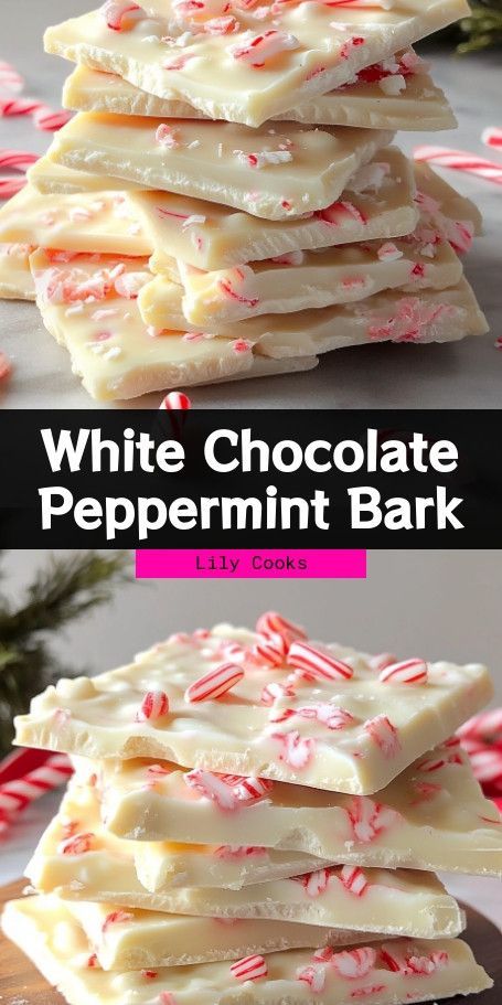 White Chocolate Peppermint Crunch Recipe: Perfect Holiday Treat Indulge in the festive flavors of White Chocolate Peppermint Crunch, a perfect treat for holiday gatherings or homemade gifts. This easy recipe combines creamy white chocolate with refreshing peppermint and crunchy textures for a sweet delight everyone will love. Ready in just 15 minutes! #HolidayBaking #FestiveTreats ..... White Chocolate Bark Recipes, Chocolate Peppermint Bark Recipe, Peppermint Fudge Recipe, Peppermint Bark Fudge, Bark Recipes Easy, White Chocolate Fudge Recipes, White Chocolate Peppermint Bark, Christmas Bark Recipes, Peppermint Crunch