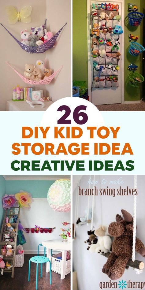 Explore a variety of DIY kid toy storage solutions for an organized and clutter-free play area! Repurpose old crates or baskets to make a colorful toy bin organizer, adding a playful touch to the room. Create a whimsical stuffed animal hammock with fabric and hooks in a corner to store plush toys decoratively. Build a Lego storage table with compartments for easy sorting, encouraging endless building adventures. These creative ideas will not only inspire your child's creativity but also enhance Stuffed Toys Storage Ideas, Plush Storage Ideas, Teddy Storage Ideas, Plush Organization Ideas, Ways To Store Stuffed Animals, Cheap Toy Storage Ideas, Lego Storage Table, Diy Stuffed Animal Storage, Teddy Storage