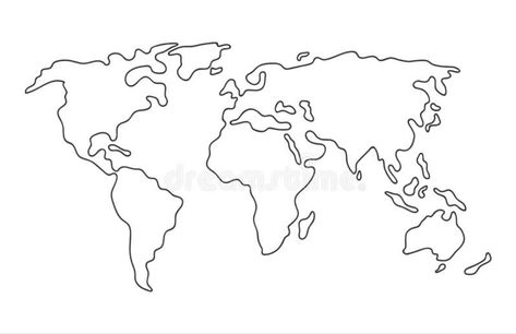 World Map Sketch, World Outline, World Map Silhouette, World Map Outline, World Map Painting, World Map Tattoos, Map Sketch, Be You, Map Tattoos