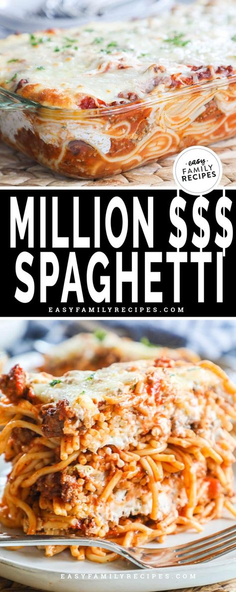 Million Dollar Spaghetti For 2, Million Dollar Spaghetti Six Sisters, Million Dollar Spaghetti Pioneer Woman, Make Ahead Million Dollar Spaghetti, Spaghetti Hamburger Recipes, Spaghetti With Hamburger Meat, Million Dollar Spaghetti With Meatballs, Million Dollar Spaghetti Freezer Meal, Recipes That Use Spaghetti Sauce