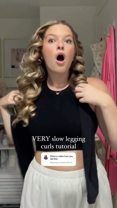 how to wrap your hair for legging curls to get these results 💘 #leggingcurls #hestlesscurls #hairtok #hairtutorial #beautyhacks | Instagram Easy No Heat Hairstyles For Short Hair, No Heat Curls Overnight Leggings, Leggings Hair Wrap, How To Curl Your Hair With Leggings Tutorial, Legging Heartless Curls, Rope Curls Hair, How To Curl Your Bangs Without Heat, How To Do Heartless Legging Curls, Legging Hair Curls Tutorial