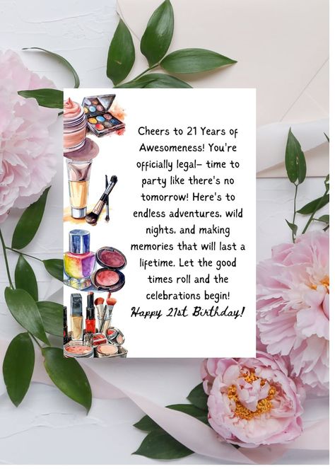 Happy 21st Birthday Wishes, Happy 21st Birthday Cards, Birthday Card For Girl, 21st Birthday Wishes, Card Makeup, Birthday Wishes For Her, 21st Birthday Card, Birthday Verses, Birthday Look