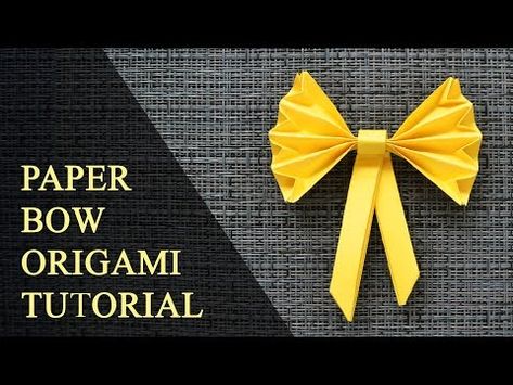 (52) Paper BOW WITH RIBBON | Origami Decoration | Tutorial DIY by ColorMania - YouTube Ribbon Origami, Bow With Ribbon, Origami Decoration, Paper Bow, Tutorial Diy, Ribbon Bows, We Need, Origami, Thread