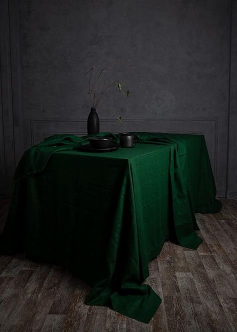 Amazon.com: D'Moksha Forest Green Tablecloth 60 x 120 Inch, Pure Linen Tablecloth 120 Inches Long, Christmas Tablecloth, Rectangle Tablecloth for Fall, Thanksgiving - Machine Washable, Earth Friendly - Hemstitch : Home & Kitchen Green Table Cloth, Dining Tablecloth, Rectangle Tables, Table Cloth Decorations, Green Tablecloth, Outdoor Tablecloth, Christmas Tablecloth, Fabric Stains, Green Table