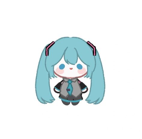 Miku Chibi, Simple Symbols, Miku Hatsune Chibi, Miku Hatsune Vocaloid, Karakter Sanrio, Anak Haiwan, Vocaloid Characters, Miku Hatsune, Desen Anime