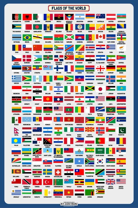 Country Flags Of The World, World Flags With Names, Geography Themes, All World Flags, All Country Flags, World Country Flags, World Map With Countries, Continents And Countries, Flag Drawing