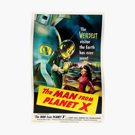 "The Man From Planet X Science Fiction Classic Hollywood Movie" Poster by retroposters | Redbubble X Poster, X Movies, Fiction Movies, Science Fiction Film, Sci Fi Horror, Movie Poster Art, Sci Fi Movies, Poster Retro, Classic Horror