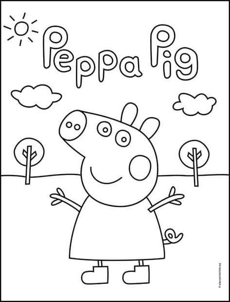 Pepper Pig Drawing, Peppa Pig Outline, Pepper Pig Coloring Pages, Peppa Pig Crafts For Toddlers, Peppa Pig Drawing Easy, Peppa Pig Coloring Pages Free Printable, Peppa Pig Worksheet, Pepa Pig Coloring, Pepa Pig Drawing