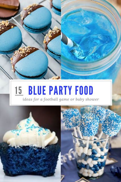 do it yourself divas: 15 Blue Football Game Party Food Ideas. Blue food. Blue baby shower food ideas. Blue appetizers for BYU football game verses Utah game. Blue Party Food Board, Blue Party Appetizers, Blue Party Snack Ideas, Blue And Yellow Food Ideas, Blue Dips Food, Easy Blue Desserts, Color Themed Party Food Blue, Blue Themed Dessert Table, Baby Boy Shower Appetizers