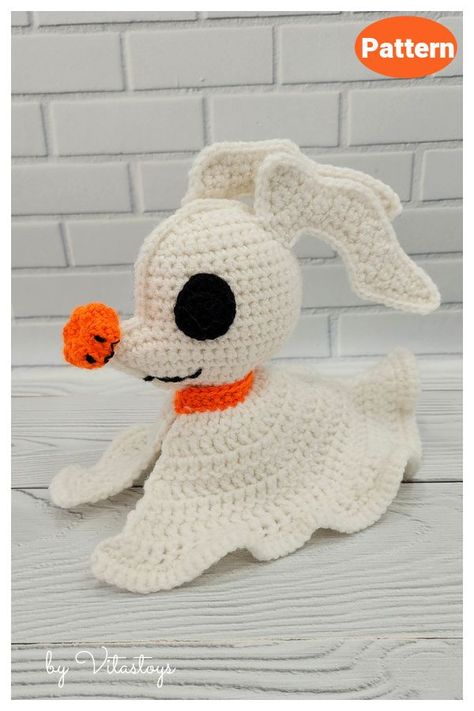 Zero From Nightmare Before Christmas Crochet Pattern, Zero Ghost Dog Crochet Pattern, Ghost Hat Crochet Pattern, Free Zero Crochet Pattern, Disney Halloween Crochet Patterns, Crochet Ghost Hat Pattern Free, Zero Dog Crochet Pattern Free, Crochet Zero Nightmare Before Christmas Free Pattern, Crochet Amigurumi Free Patterns Halloween