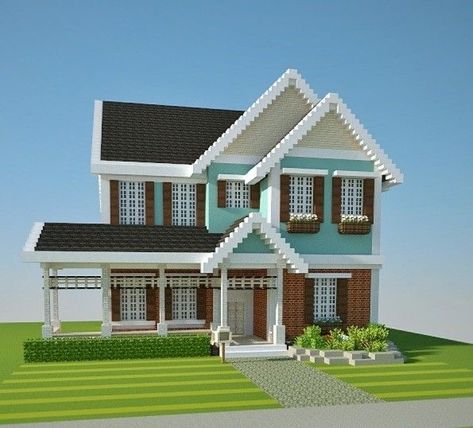 Minecraft House Exterior Details, Multicraft Building Ideas, Minecraft Houses Exterior, Minecraft House Floor Plans, Minecraft Hotels Ideas, Minecraft Beautiful House, Minecraft City Ideas, Minecraft Suburban House, Minecraft Modern House Designs