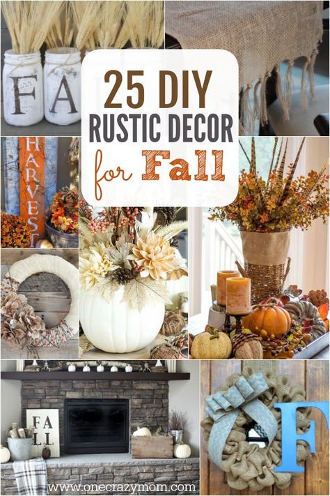 Fall is here and it's time to decorate. Check out these DIY Rustic Fall Decor Ideas. 25 Ideas that will make your home cozy for Fall! Diy Rustic Decor Ideas, Cheap Diy Headboard, Diy Fall Decor Ideas, Make Your Home Cozy, Diy Home Decor For Apartments, Diy Fall Decor, Diy Wainscoting, Fall Decorating Ideas, Diy Blanket Ladder