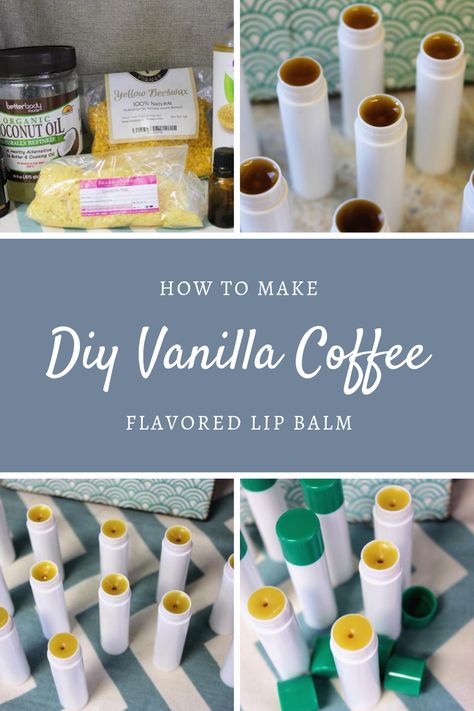 Vanilla? Coffee? Vanilla coffee? YES! This super simple lip balm tutorial makes the most amazing flavored DIY beauty product you'll ever make! Diy Coffee Lip Balm, Coffee Lip Balm, Coffee Chapstick, Vanilla Chapstick, Diy Chapstick, Candle Recipes, Diy Vanilla, Diy Beauty Products, Diy Makeup Recipe