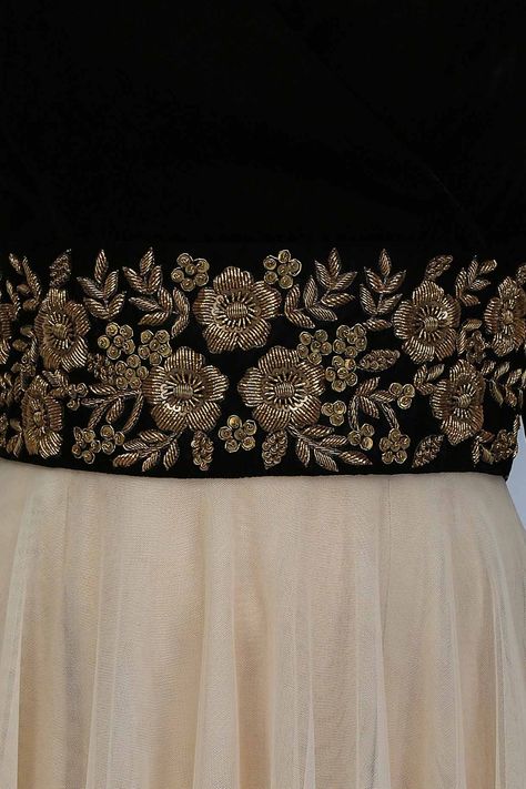 Surface Ornamentation, Maggam Designs, Design Analysis, Velvet Kurta, Stitched Flowers, Zardosi Embroidery, Gold Work Embroidery, Zardosi Work, Emb Designs