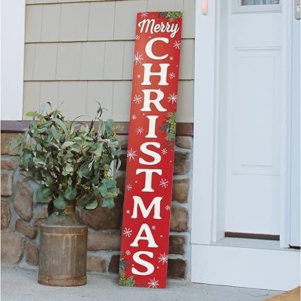 Indoor Outdoor Decorative Farmhouse Rustic Vertical Porch and Yard Decor 8”x46.5” Christmas Signs Wood Front Porches, Board Welcome Sign, Disney Bathroom, Outdoor Christmas Diy, Sign For Front Door, Door Porch, Front Door Porch, Porch Welcome Sign, Diy Porch