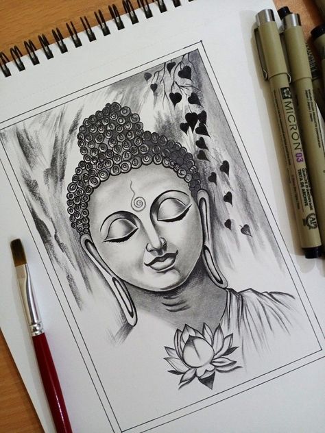 #drawingsketch #anime #blackandwhite #traditionalart #love #doodle #portraitdrawing #pencilartwork Easy Pencil Drawings, Buddha Drawing, Pencil Sketches Easy, Pencil Drawing Images, Shading Drawing, Buddhist Art Drawing, Buddha Art Drawing, Easy Drawings For Beginners, Drawing Step By Step