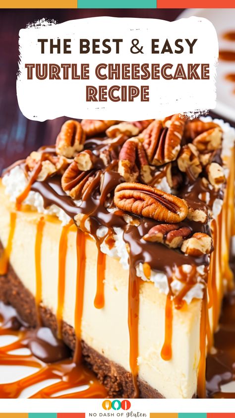 Dive into the luxurious world of our Turtle Cheesecake! A dreamy mix of rich caramel, luscious chocolate, crunchy pecans, and creamy cheese, this recipe brings you the ultimate indulgence in every slice. Perfect for family gatherings, special occasions, or just a treat-yourself moment. Don’t miss out on this heavenly dessert that's sure to impress. Want to create this masterpiece yourself? Click the link for the full recipe and step-by-step instructions. Your taste buds will thank you! Caramel Chocolate Cheesecake Recipes, Instant Pot Turtle Cheesecake, English Toffee Cheesecake, Sweetened Condensed Milk Cheesecake Recipes, Best Cheesecake Recipe Ever, Turtle Cheesecake Recipe Easy, Cheesecake Factory Cheesecake Recipes, Easy Turtle Cheesecake, Caramel Turtle Cheesecake