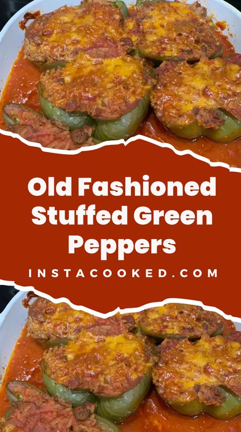 Welcome to our delightful recipe for Old Fashioned Stuffed Green Peppers! If you're a fan of vibrant and wholesome dishes, you're in for a treat. These Old Small Batch Stuffed Peppers, Stuffed Green Pepper Recipes, Old Fashioned Stuffed Peppers, Recipes For Stuffed Peppers, Old Fashioned Stuffed Bell Peppers, Stuff Peppers In The Oven, Stuffed Green Peppers With Ground Beef, Stuffed Green Peppers Recipes, Southern Stuffed Bell Peppers