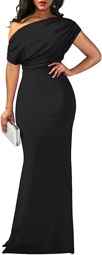 Amazon.com: YMDUCH Women's Elegant Sleeveless Off Shoulder Bodycon Long Formal Party Evening Dress Navy : Clothing, Shoes & Jewelry Mermaid Design, Bodycon Maxi Dresses, Black Evening Dresses, Elegant Dresses Long, Maxi Dress Formal, Formal Dresses For Women, Maxi Dresses Casual, Formal Party, Maxi Dress Party