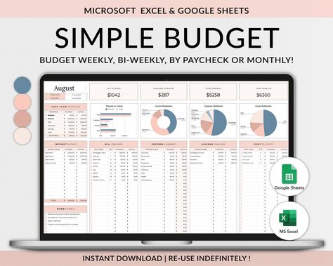 Budget Planner Google Sheets, Monthly Budget Spreadsheet, Excel Budget Template,  Paycheck Budget Tracker, Weekly Budget Template, Biweekly ramadandayplannerprintable #scheduleplanner #goodnotesplannerfree #freedigitalplanner Budget Template Biweekly, Monthly Budget Excel, House Manager, Personal Budget Template, Personal Budget Planner, Weekly Budget Template, Excel Budget Spreadsheet, Budget Spreadsheet Template, Budget Planner Free