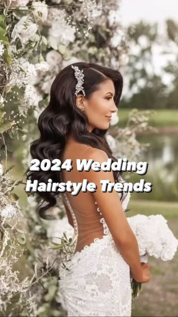 Soft Waved Hair, 2024 Bridal Hair Styles, Bride Hairstyles Dark Hair, Bridal Hairstyles 2024 Trends, Bride 2024 Trends, Bridal Hair 2024 Trends, Wedding Hairstyles 2024 Trends, Bride Hairstyles 2024, Wedding Hairstyles For Long Hair Half Up The Bride