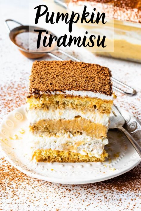 Tiramisu Pumpkin, Ladyfingers Cake, Dinner To Impress, Pumpkin Tiramisu, Tacos Recipes, Tiramisu Dessert, Pumpkin Custard, Tiramisu Recipe, Pumpkin Recipes Dessert