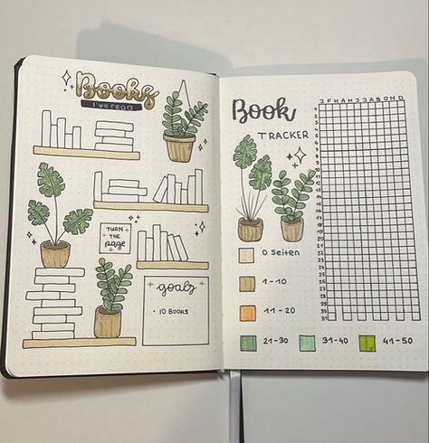 Bujo Book Tracker Ideas, Journaling Reading Tracker, Book Tracker Journal Ideas, Journal Book Tracker Ideas, Bulett Journal Tracker Ideas, Trackers For Journal, Bujo Study Tracker, Dot Book Journal Ideas, Journaling Tracker Ideas