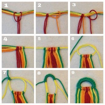 Detailed photo tutorial on how to make a straight beginning row with the friendship bracelets. Hantverk Diy, String Bracelet Patterns, Friendship Bracelet Patterns Easy, Cute Friendship Bracelets, Yarn Bracelets, Handmade Friendship Bracelets, Diy Bracelets Tutorials, Embroidery Bracelets, Friendship Bracelets Tutorial