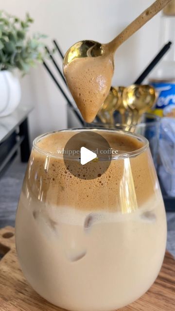 Lesley Jocelyn || Your Guide for Coffee At Home on Instagram: "Whipped Iced Coffee w/ instant coffee ✨  🤍 I literally grew up drinking @nescafe with my mom so this one is special to me!   🤍 Fun fact: I first started out drinking my iced coffees with Nescafe🥹🫶🏻  Measurements: 👇🏻 - 2 tbsp instant coffee (nescafe)  - 1 tbsp white sugar  - 5 tbsp hot water - milk (your choice)  - ice   You don’t need an expensive machine to have a nice glass of iced café 🥰 • • • • • • • • • • • • • • • #thecoffeegirly #pinterest #pinterestinspired #coffee #coffeelover #coffeeaddict #coffeegram #coffeebar #nespressovertuo #icedcoffee #icedcoffeelovers #morning #morningroutine #morningcoffee #vlog #dailyvlog #icedcoffeelovers #nespresso #vertuonext #icedcoffeerecipes #coffeeaesthetic" The Best Iced Coffee At Home, How To Make Iced Coffee At Home, Iced Coffee At Night, Recipe For Iced Coffee, Nescafe Iced Coffee Recipe, Ice Coffee With Instant Coffee, Iced Coffee Using Instant Coffee, Nescafe Cold Coffee, Ice Cafe