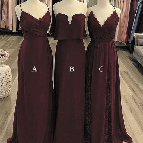 Halloween Bridesmaid Dress, Wedding Guest Dress Lace, Gothic Bridesmaids, Bridesmaid Dresses Burgundy, Dark Red Bridesmaid Dresses, Burgundy Bridesmaid Dress, Dark Romantic Wedding, Dark Wedding Theme, Turquoise Bridesmaid Dresses