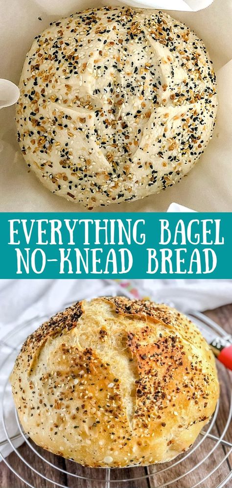 Everything Bagel Bread, Stuffed Breads, Bagel Bread, Pudding Chia, Dutch Oven Bread, Bread Maker Recipes, Homemade Bread Recipes Easy, Artisan Bread Recipes, Knead Bread