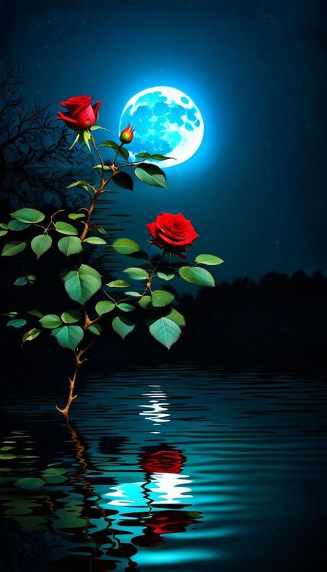 Nature images,  on ArtStation at https://www.artstation.com/artwork/8BwGn6 Beautiful Dark Background, Good Night Nature Images, Beautiful Rose Flowers Nature, Wallpaper Backgrounds Roses, Deep Effect Wallpaper, Green Background Nature, Deep Wallpapers, Water Mirror, Glowing Moon