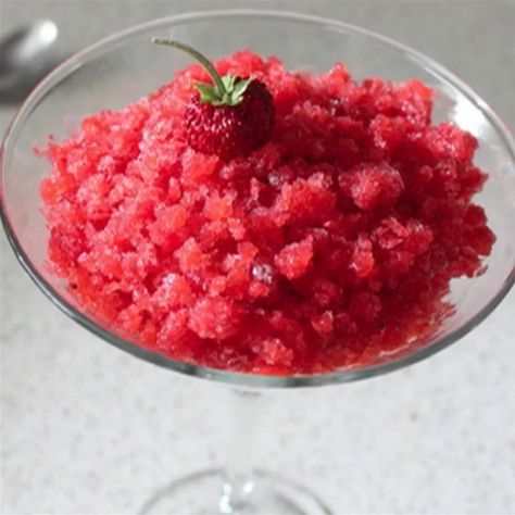 Fresh Strawberry Granita | Allrecipes Strawberry Granita, Strawberries Recipes, Granitas, Granita Recipes, Fruit Sugar, 5 Ingredient Dinners, Carb Foods, Low Cholesterol, Alcoholic Beverages