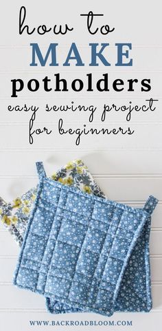 Sew Potholders, Syprosjekter For Nybegynnere, Diy Potholders, Easy Sewing Projects For Beginners, Gifts Sewing, Diy Sy, Diy Sewing Gifts, Beginner Sewing Patterns, Sewing Machine Projects