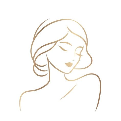 Woman Icon Logo, Minimalist Line Art Face, Skincare Logo Design Ideas, Girl Logo Design, Woman Face Logo, Pink Salon, Glam Studio, Lady Logo, Woman Vector