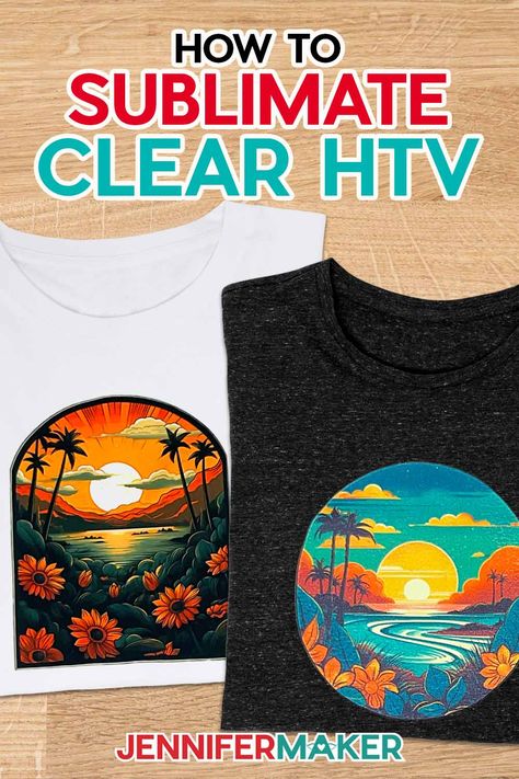 Sublimation Dark Shirt, How To Make Sublimation Stickers, Sublimation On Shirts, Clear Htv For Sublimation, Sublimation On Htv, How To Sublimate On Vinyl, Colorful Tshirt Design, Sublimation On Htv Vinyl, How To Sublimate On Dark Fabric